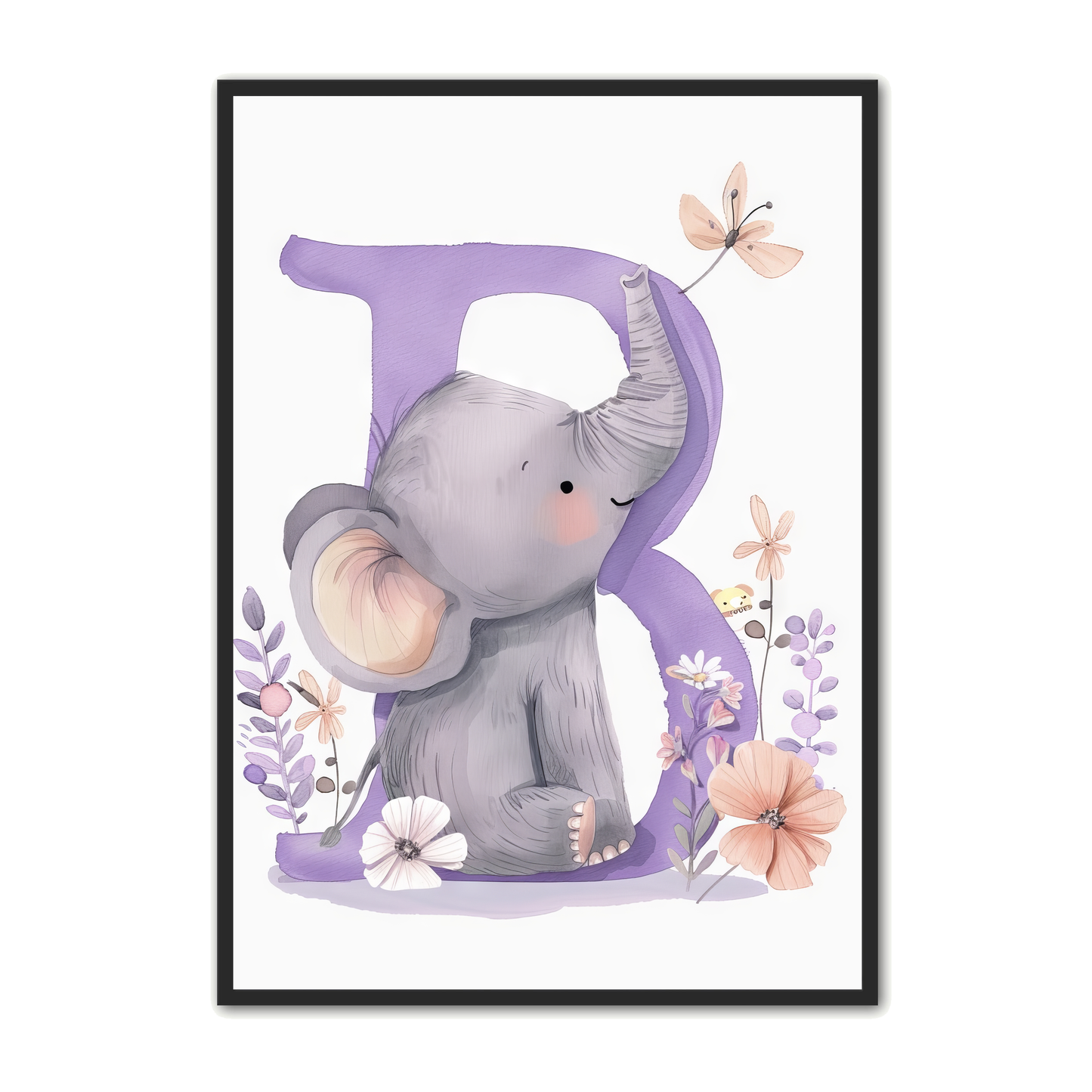 B Bogstav Plakat 12 - Elefant