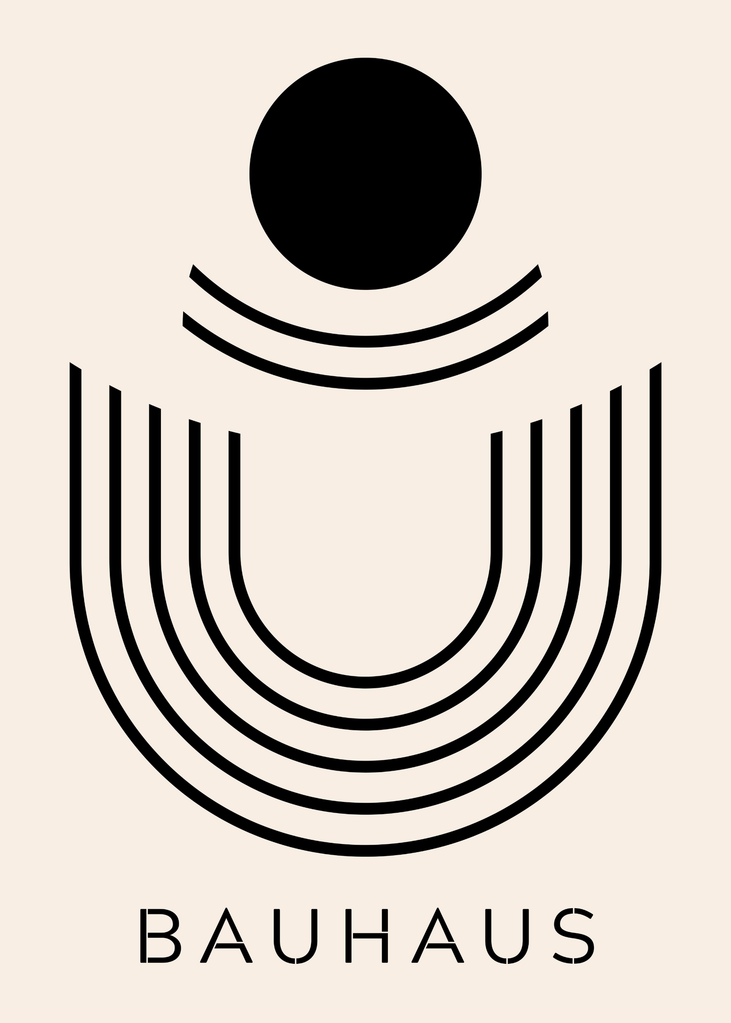 Bauhaus Plakat 41 – Sort Cirkulær Balance