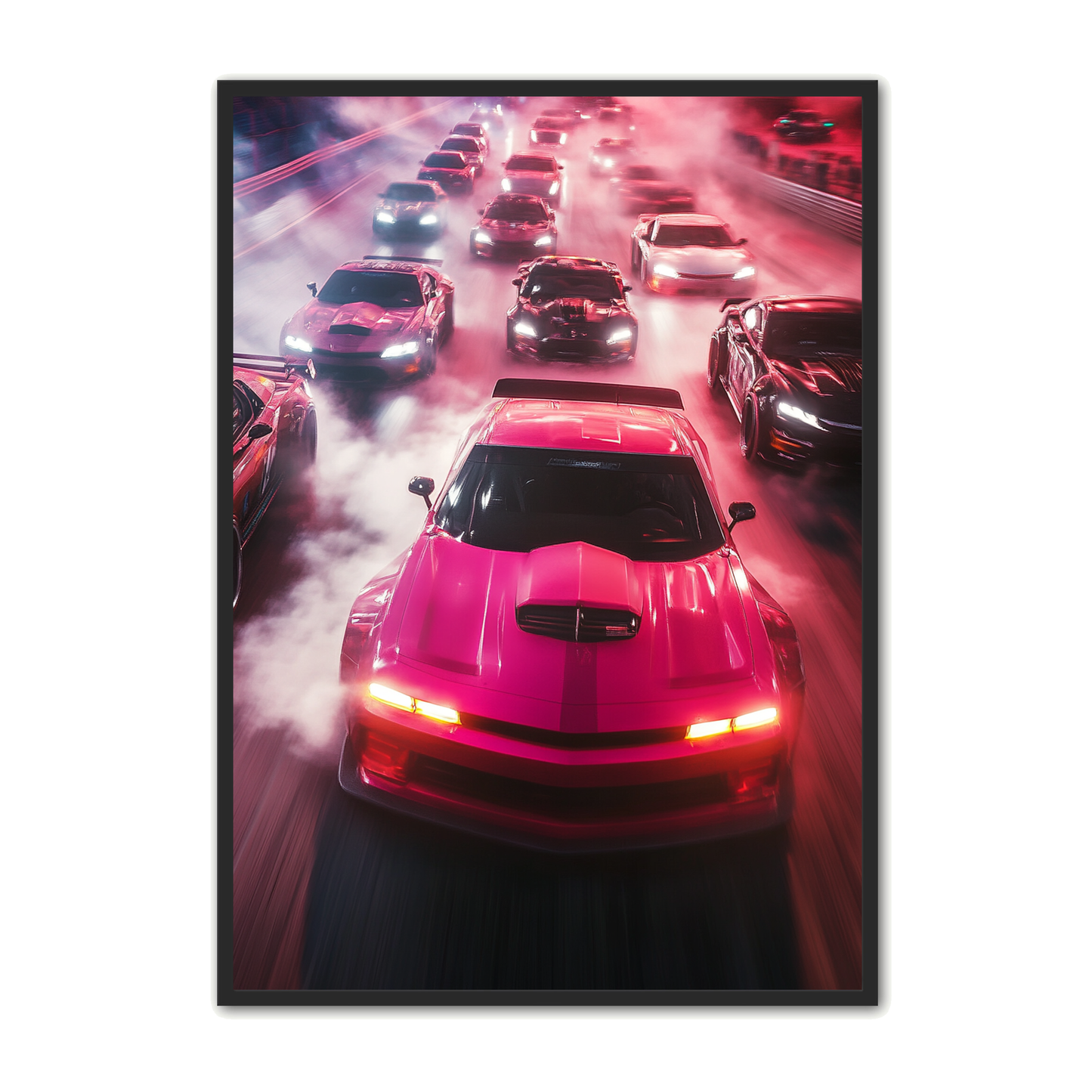 Bil Plakat 71 - Pink Kører i Tågen