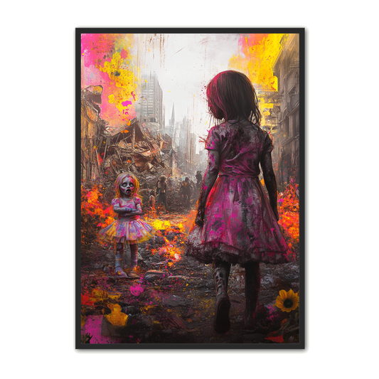 Den Brændende By - Dystopisk Plakat