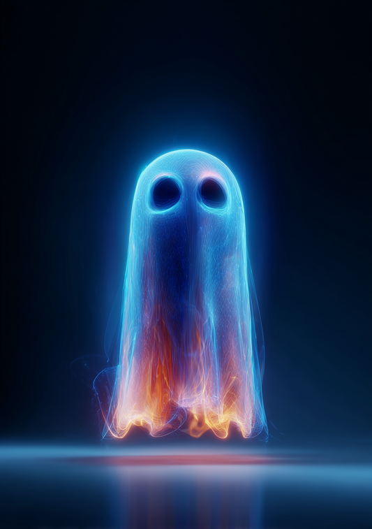 Gamer Plakat 466 - Neonspøgelse i Flammeform