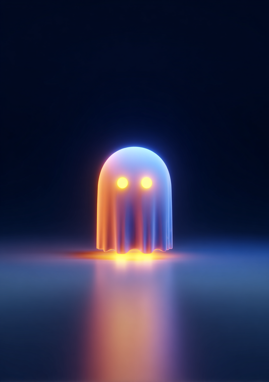 Gamer Plakat 468 - Neon Ghost i Pixel-Dimensionen