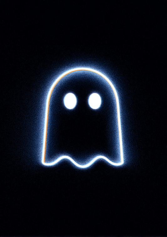 Gamer Plakat 472 - Neon Ghost Outline