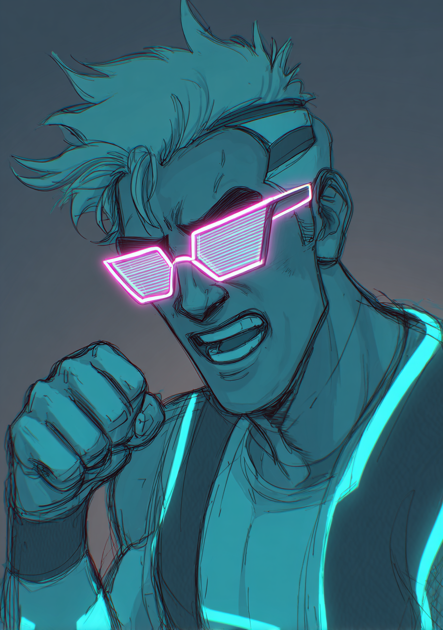 Gamer Plakat 487 – Neonfighter i Fokus