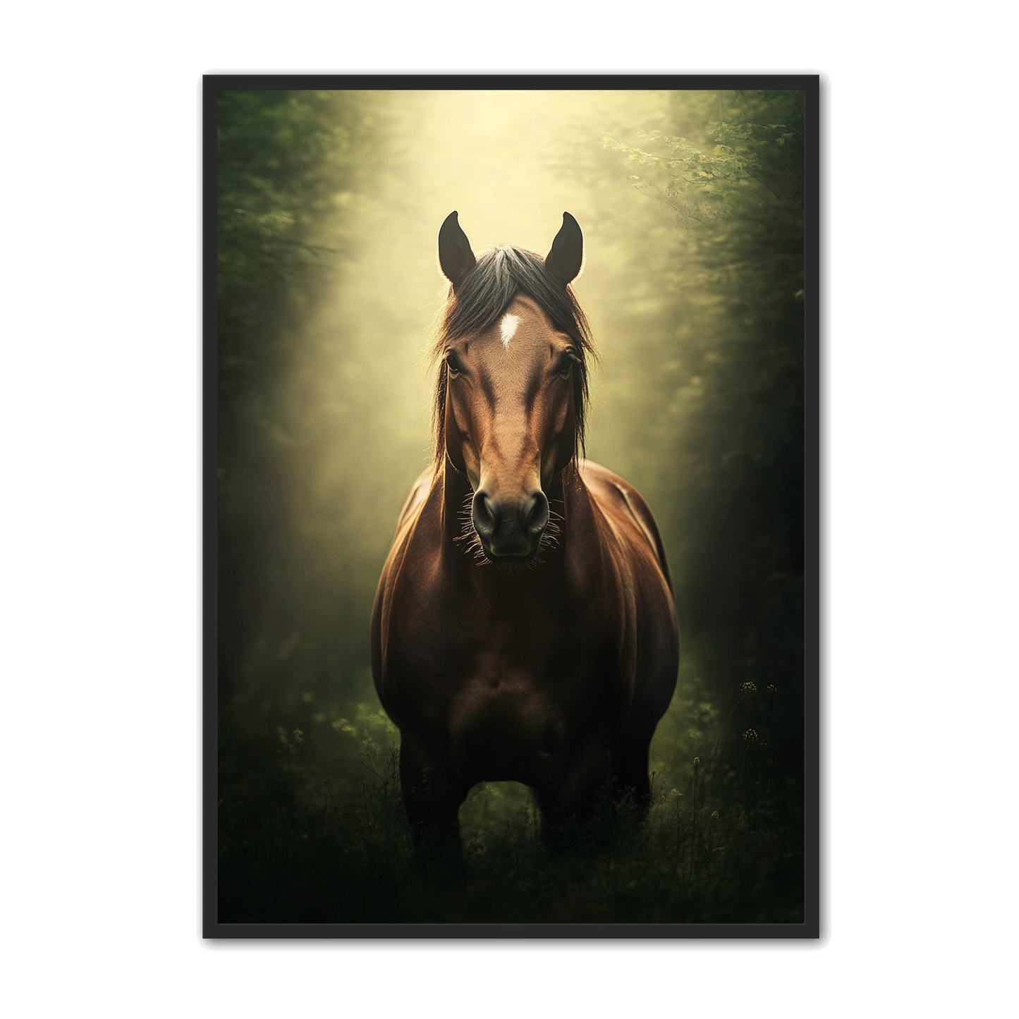 Hest Plakat 12 - Elegance i Skovens Lys