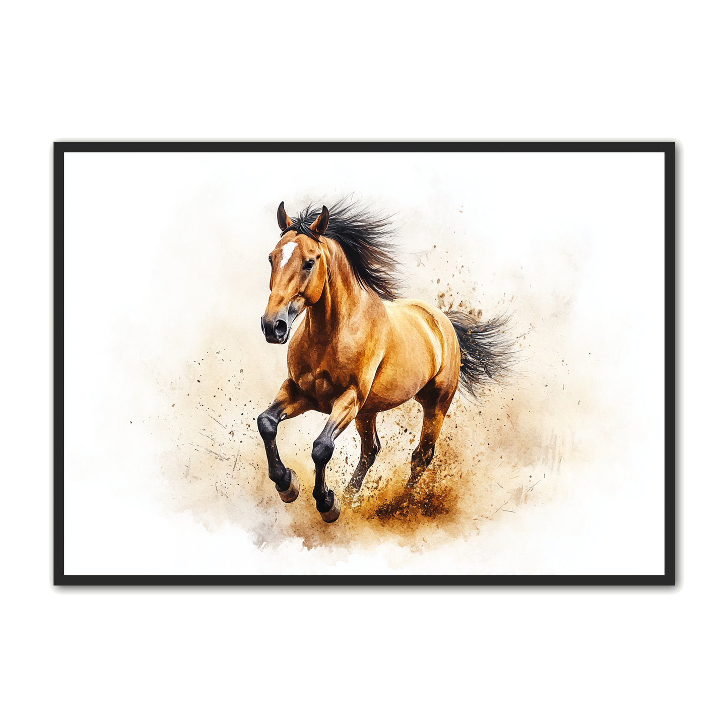 Hest Plakat 28 - Galopperende Hest i Naturlige Farver