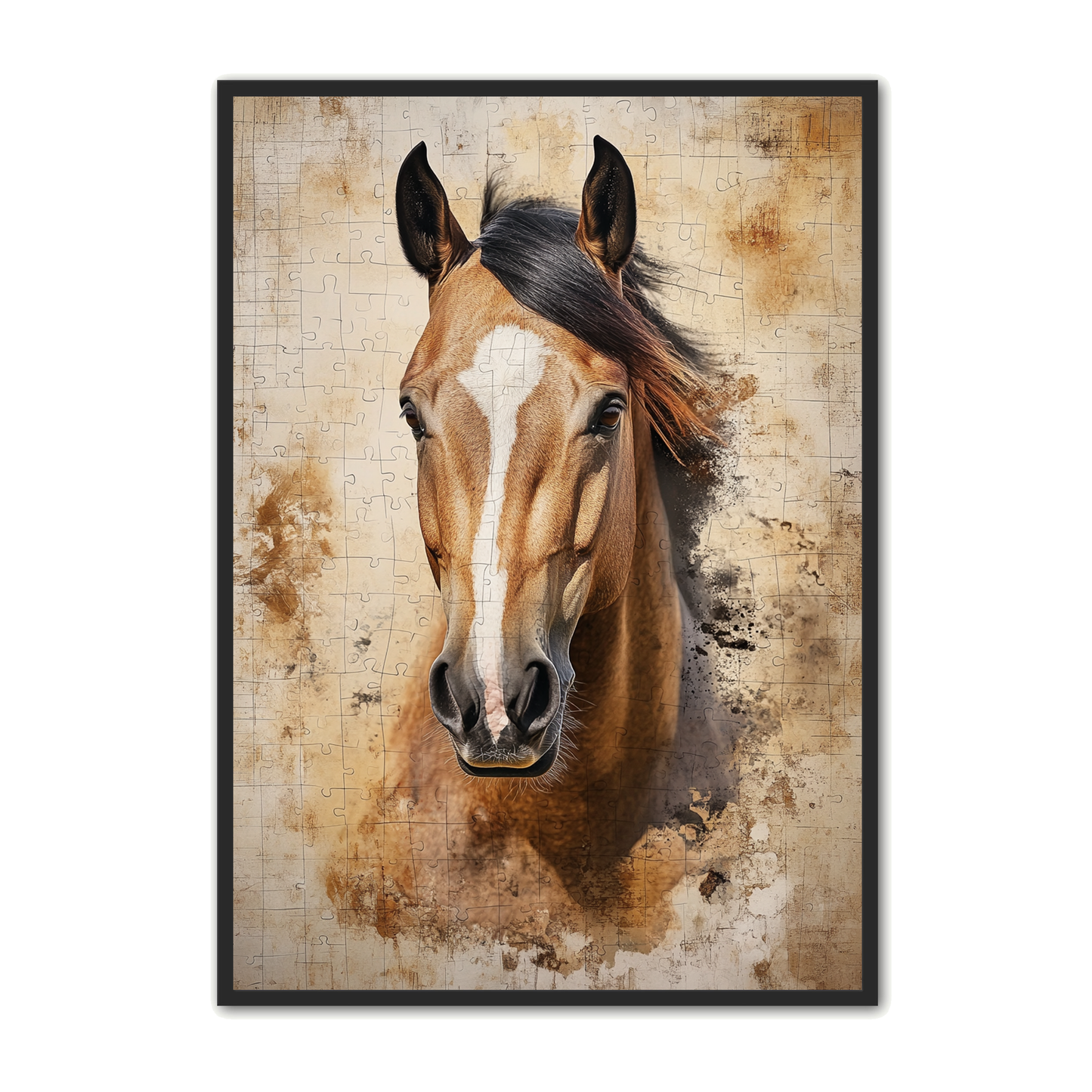 Hest Plakat 36 - Vintage Hestehoved med Rustikke Detaljer