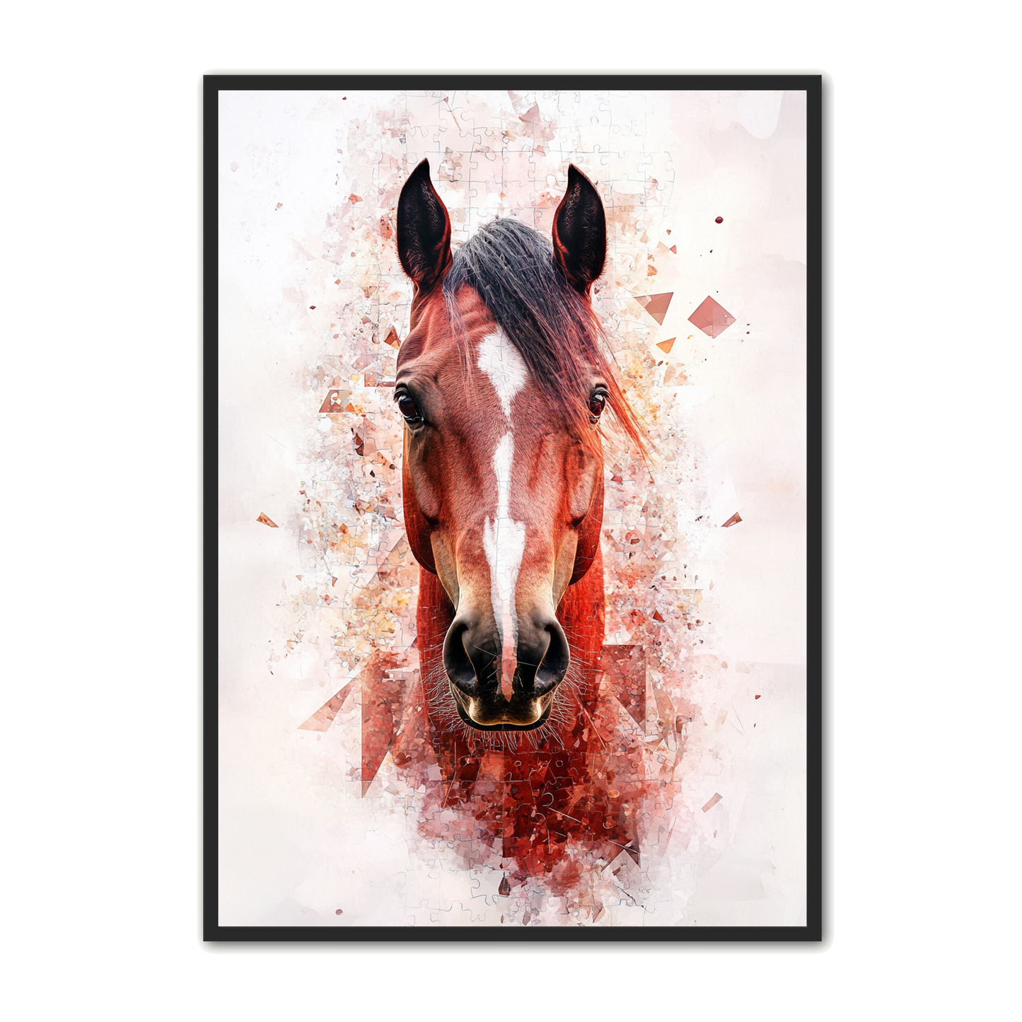 Hest Plakat 38 - Abstrakt Hestehoved i Rød Design
