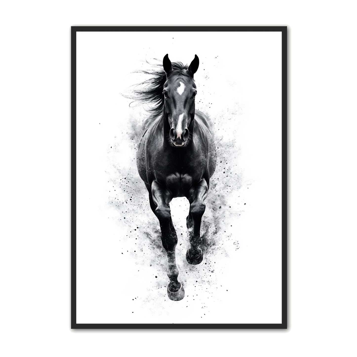 Hest Plakat 51 - Sort Hest i Galop