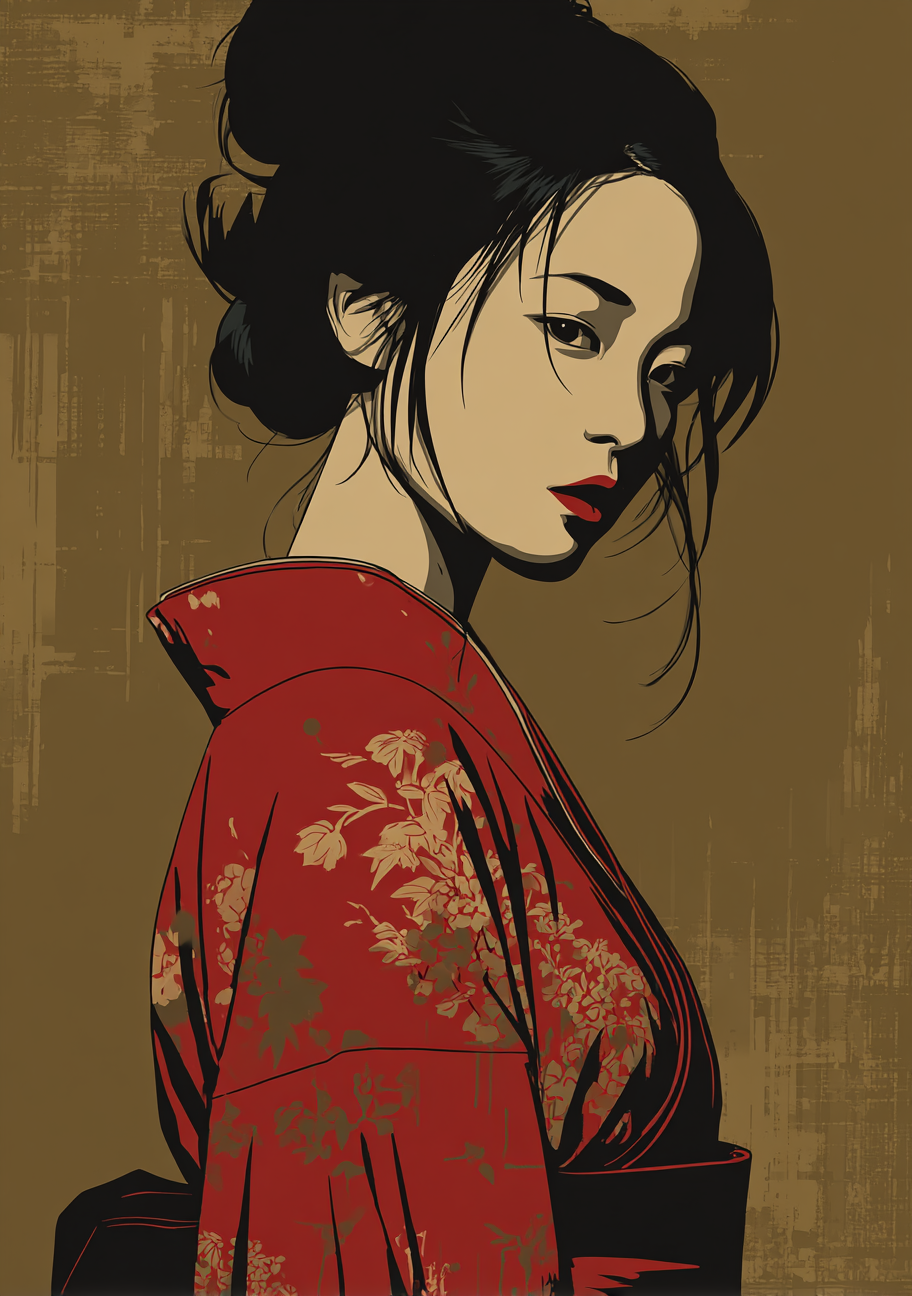 Japansk Plakat 109 – Rød Elegance