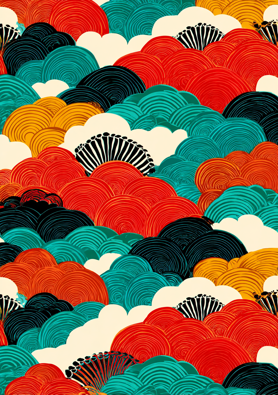 Japansk Plakat 142 – Farverige Skyer