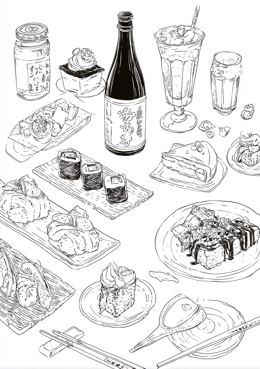 Japansk Plakat 91 - Sushi og Sake