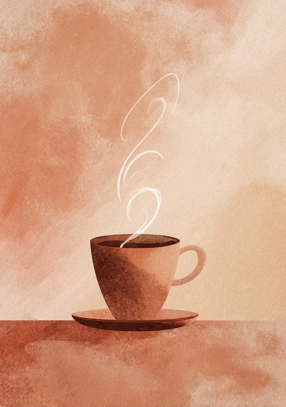 Kaffe Plakat 102 – Damp og dybde i varme nuancer