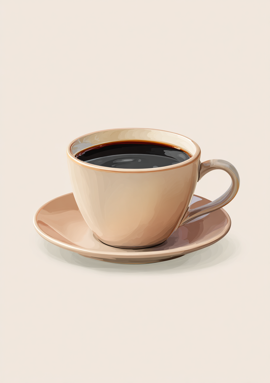Kaffe Plakat 111 – Klassisk Kaffekop i Beige på Underkop