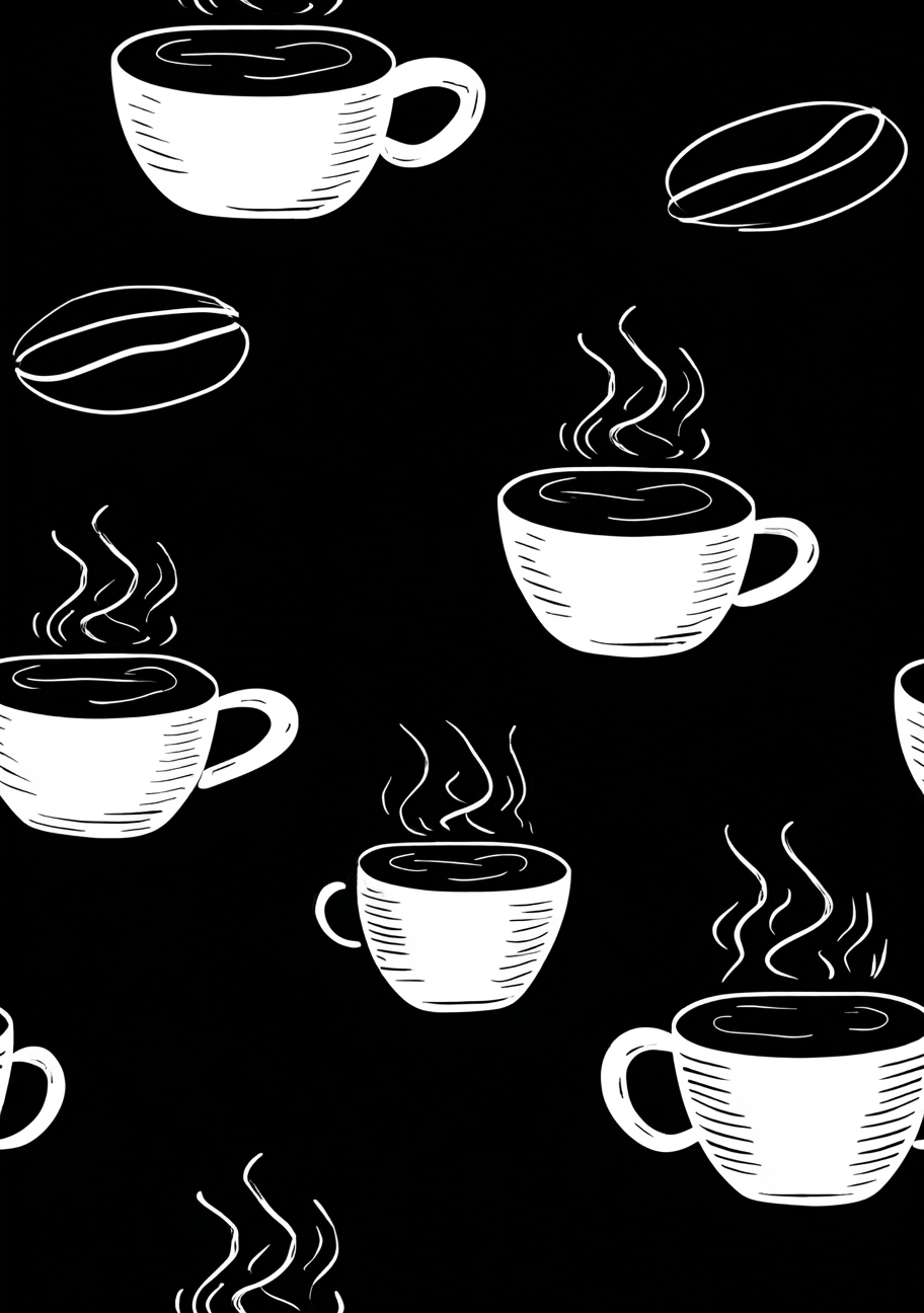 Kaffe Plakat 85 – Sort Kærlighed & Hvide Kopper