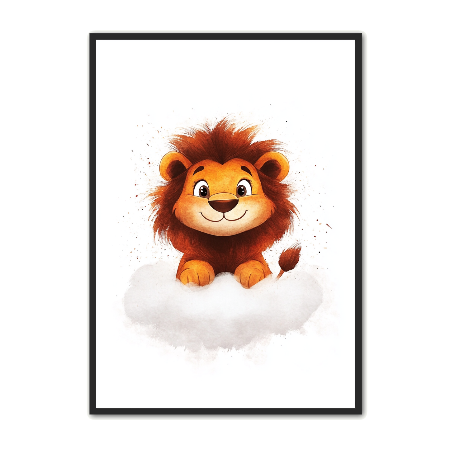 Løve Plakat 4 - Legende Konge på Skyen - Børneplakat