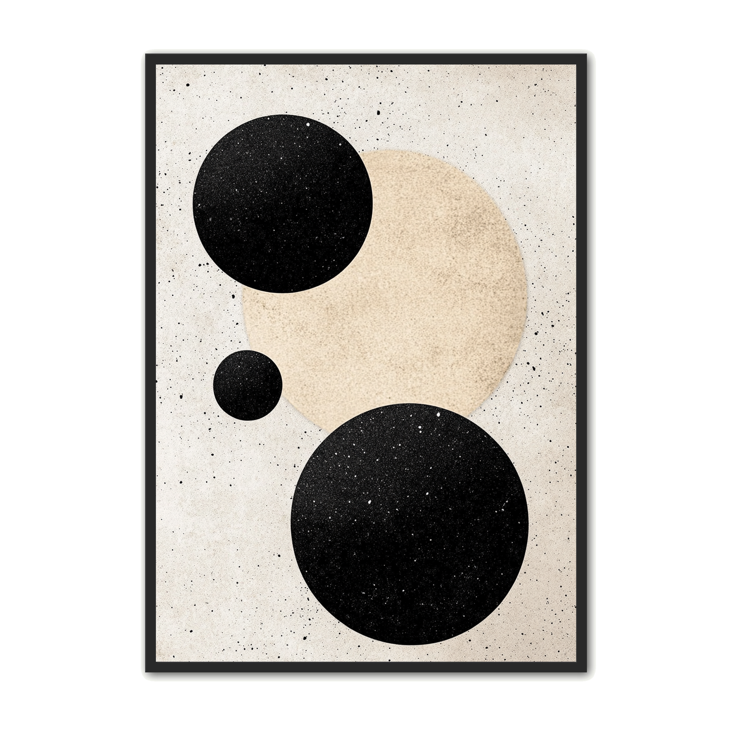 Minimalistisk Plakat 100 - Stjerneprikkede Cirkler i Kontrast