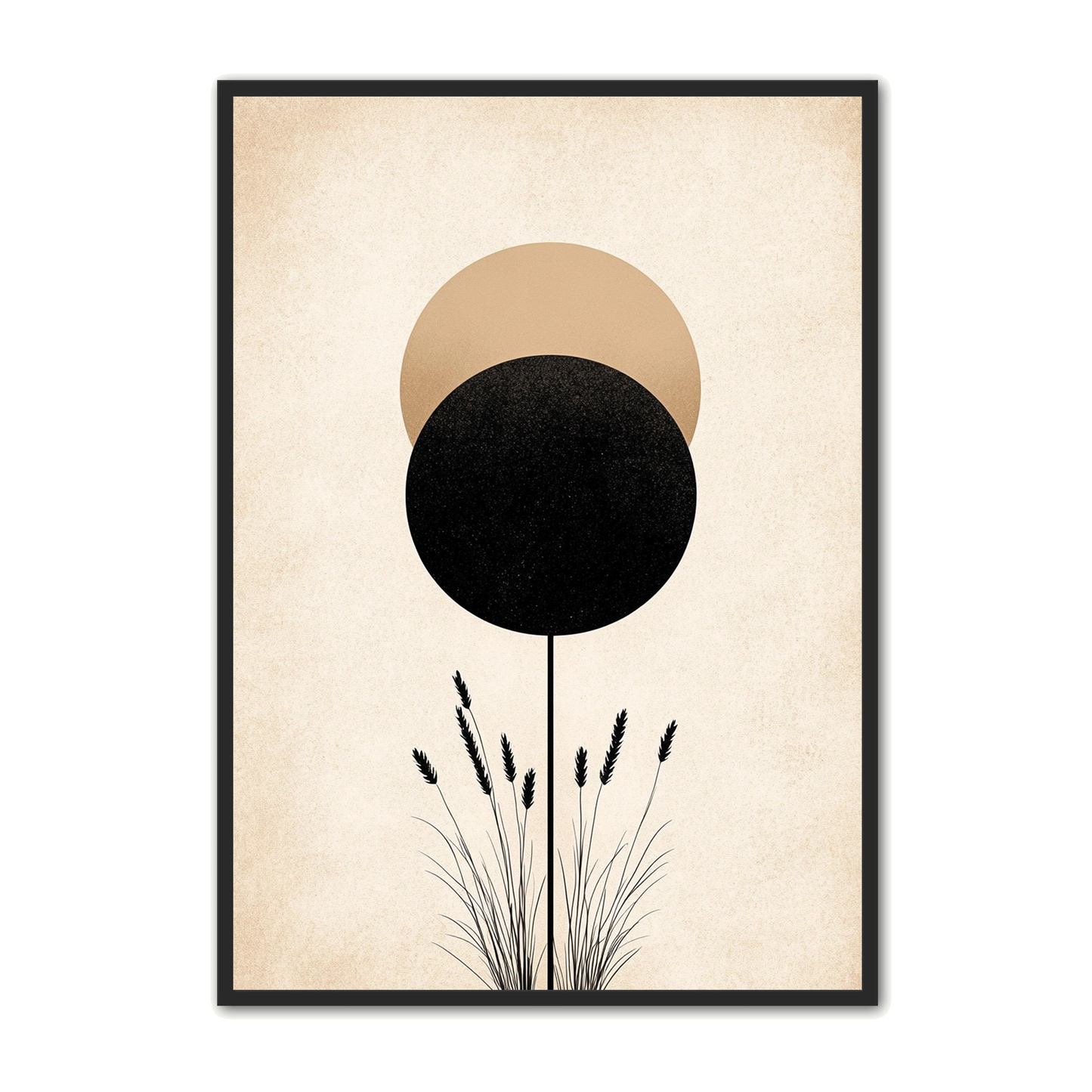 Minimalistisk Plakat 109 - Korn og Geometri i Sort og Beige