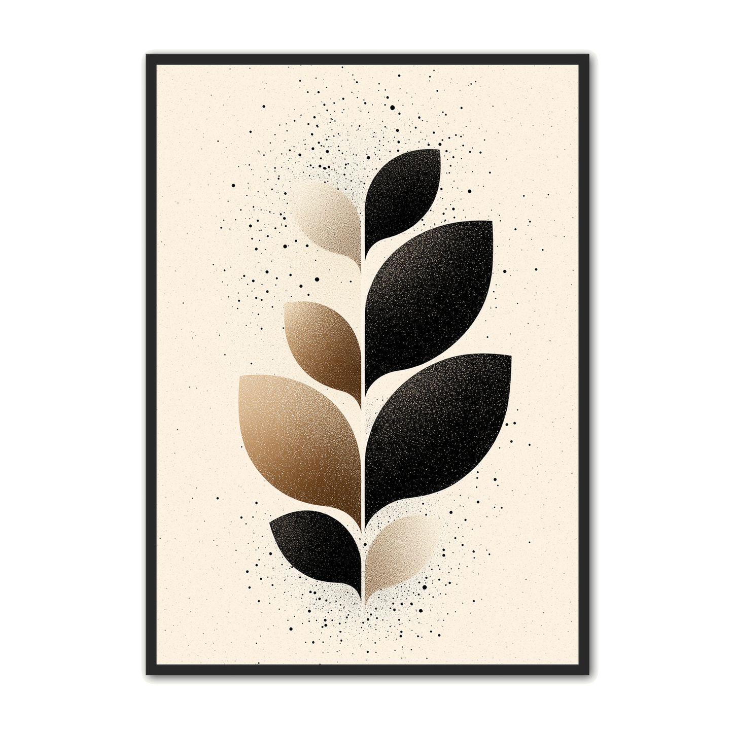 Minimalistisk Plakat 82 - Botanisk Stil med Sort og Guld