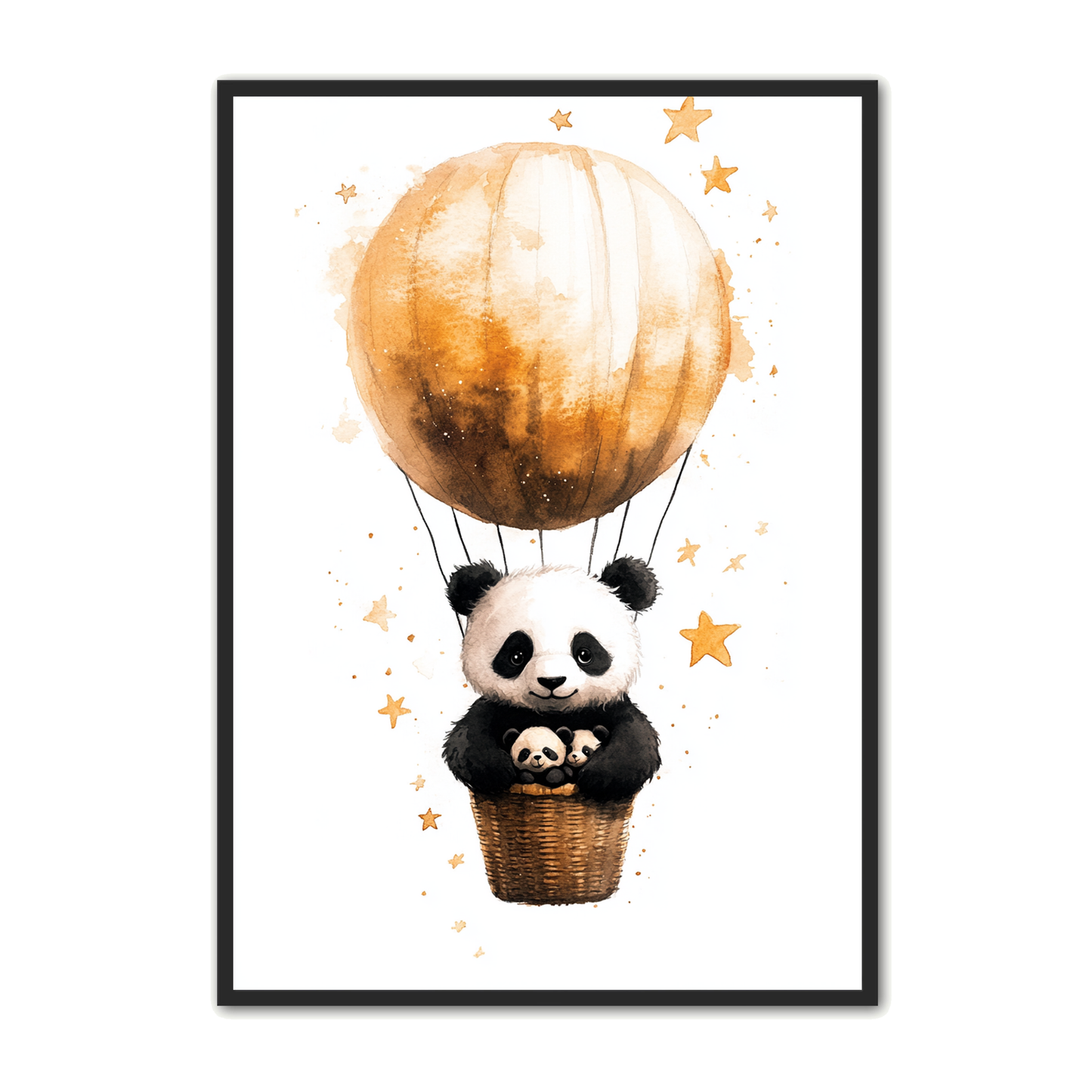 Panda Plakat 89 - Luftballon og Pandaunger - Børneplakat