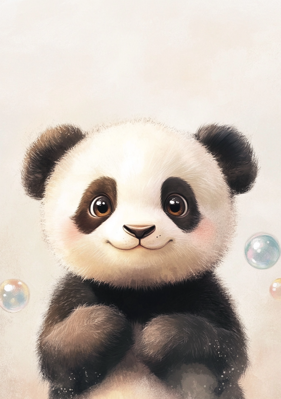 Panda Plakat 99 - Bobler og Bambusblik