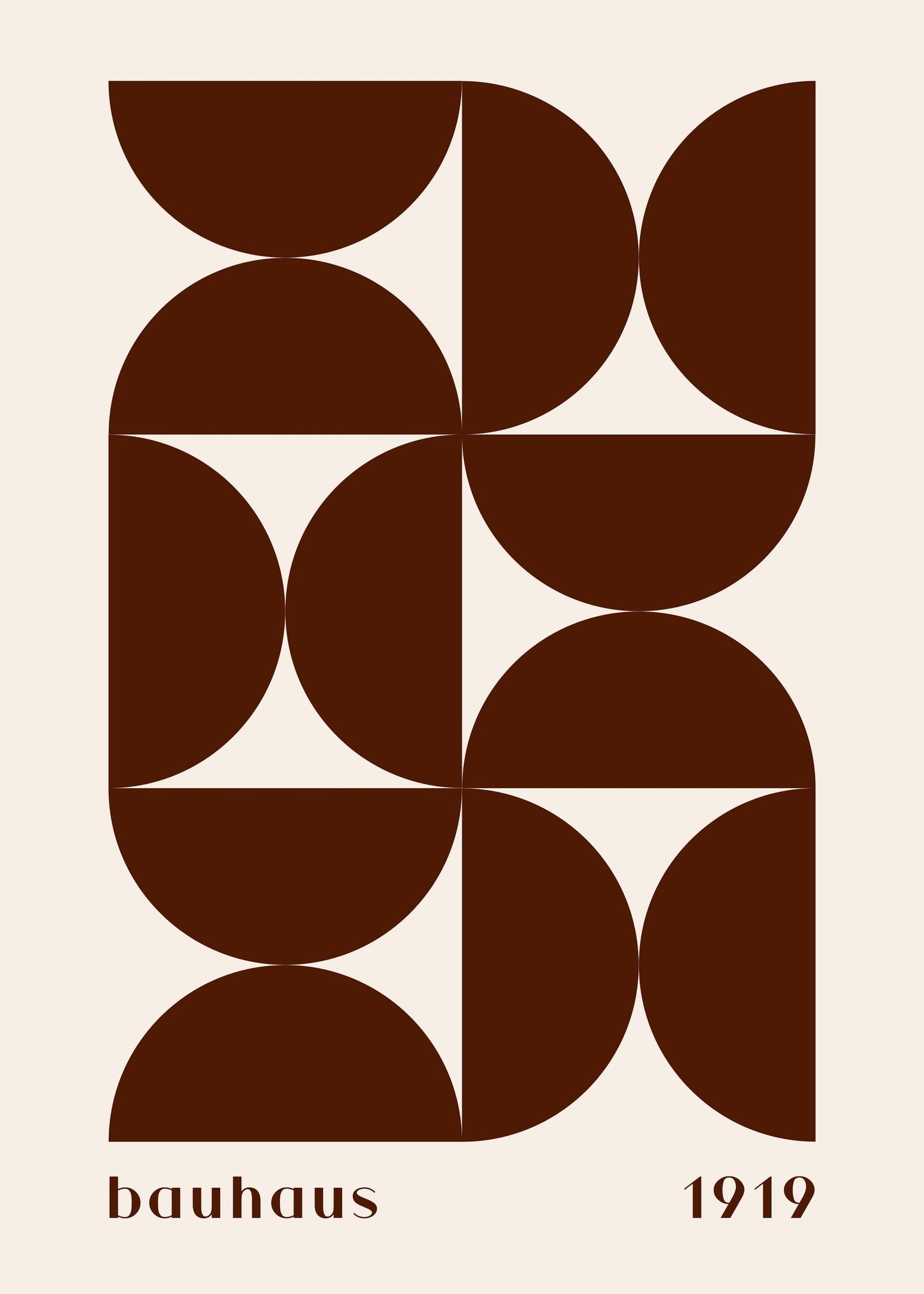 Bauhaus plakat med geometriske former og geometrisk komposition i modernistisk Bauhaus-stil