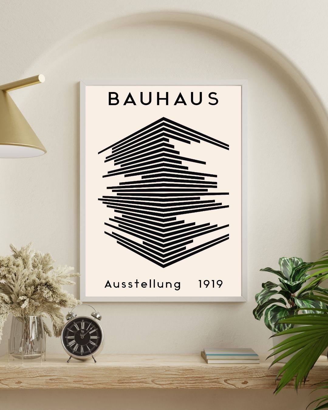 Bauhaus Plakat 46 – Arkitektonisk Struktur i Sort og Beige