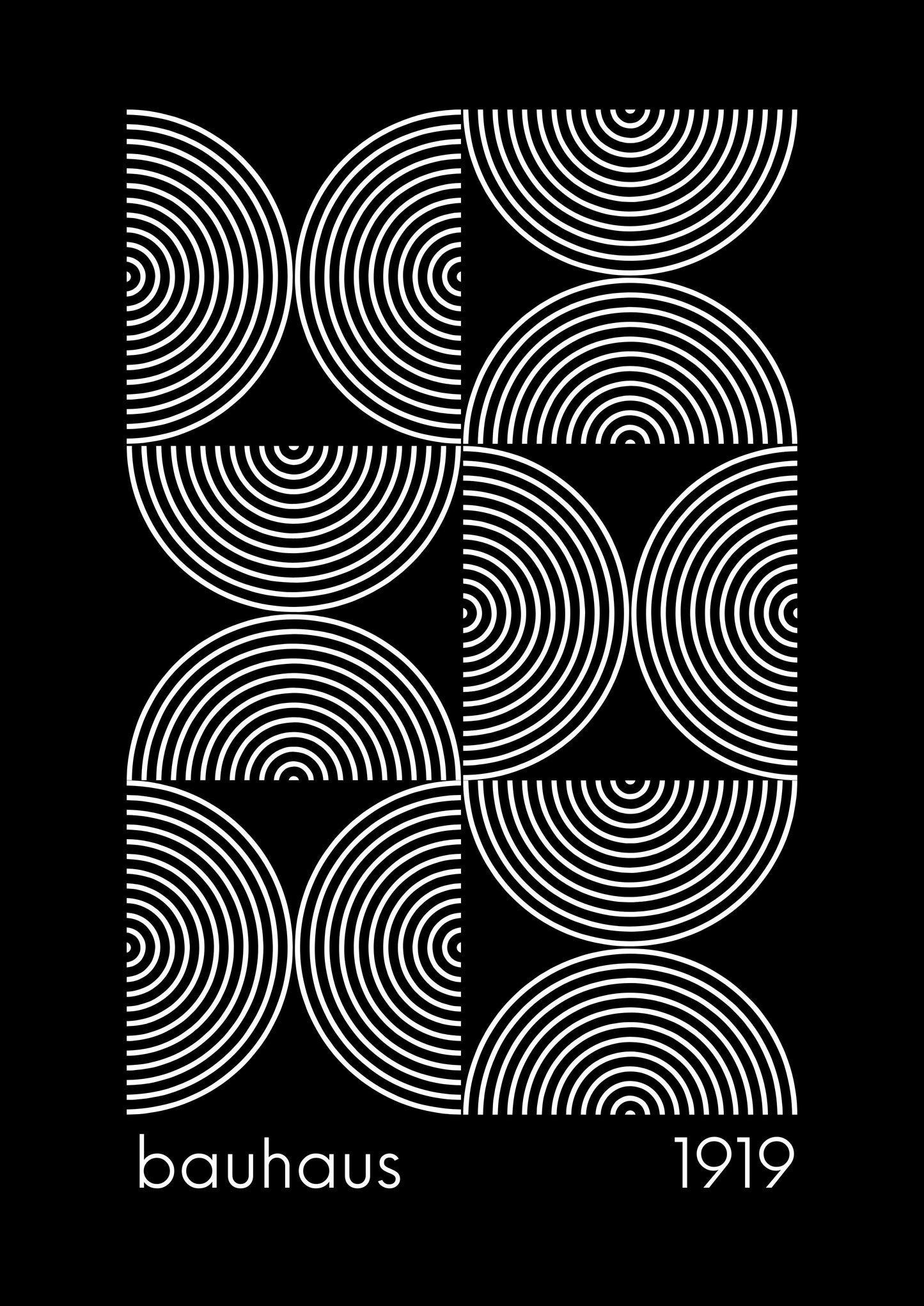 Bauhaus plakat med geometriske former og formmæssig kontrast i modernistisk Bauhaus-stil