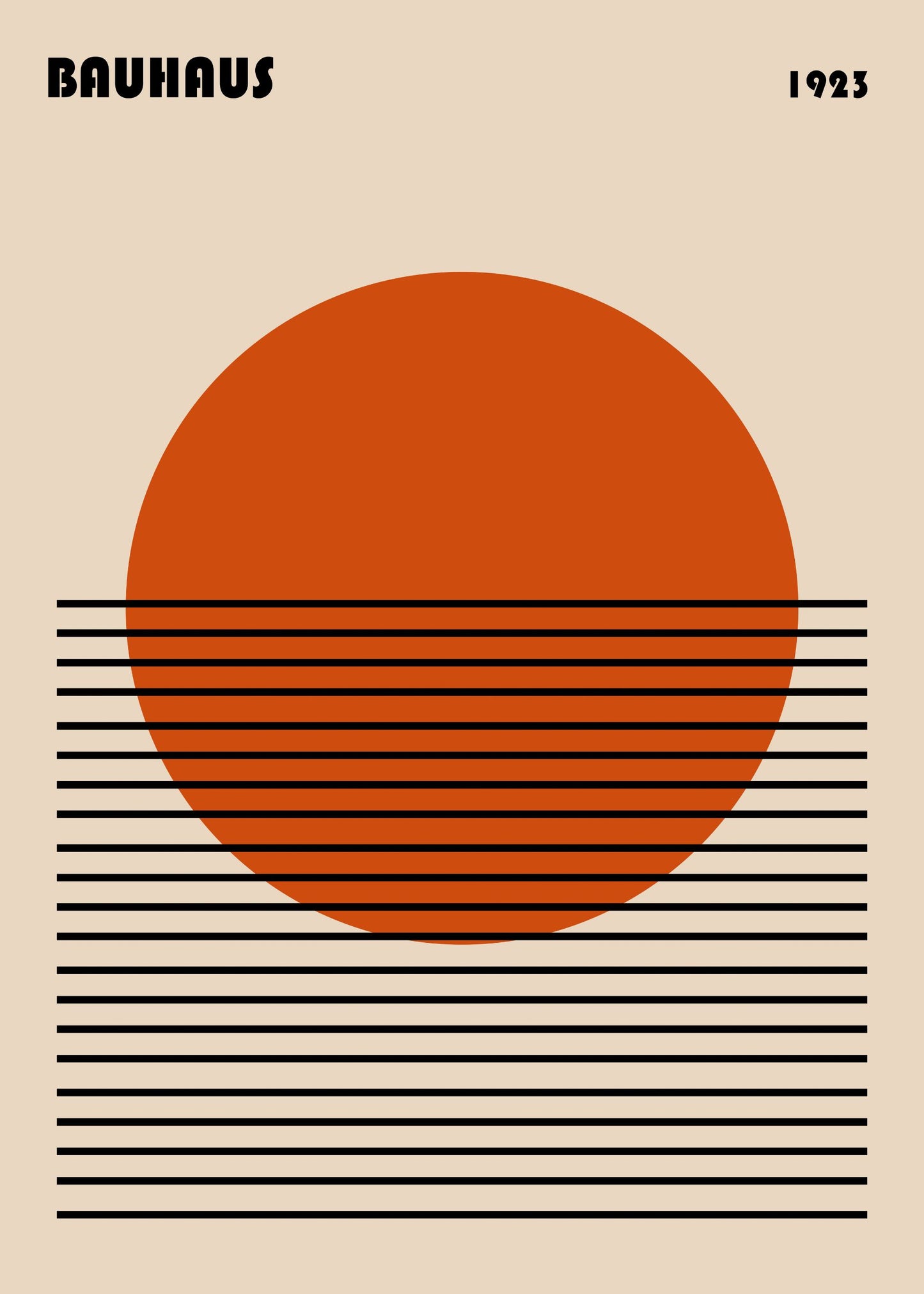 Bauhaus plakat med geometriske former og cirkulær balance i modernistisk Bauhaus-stil