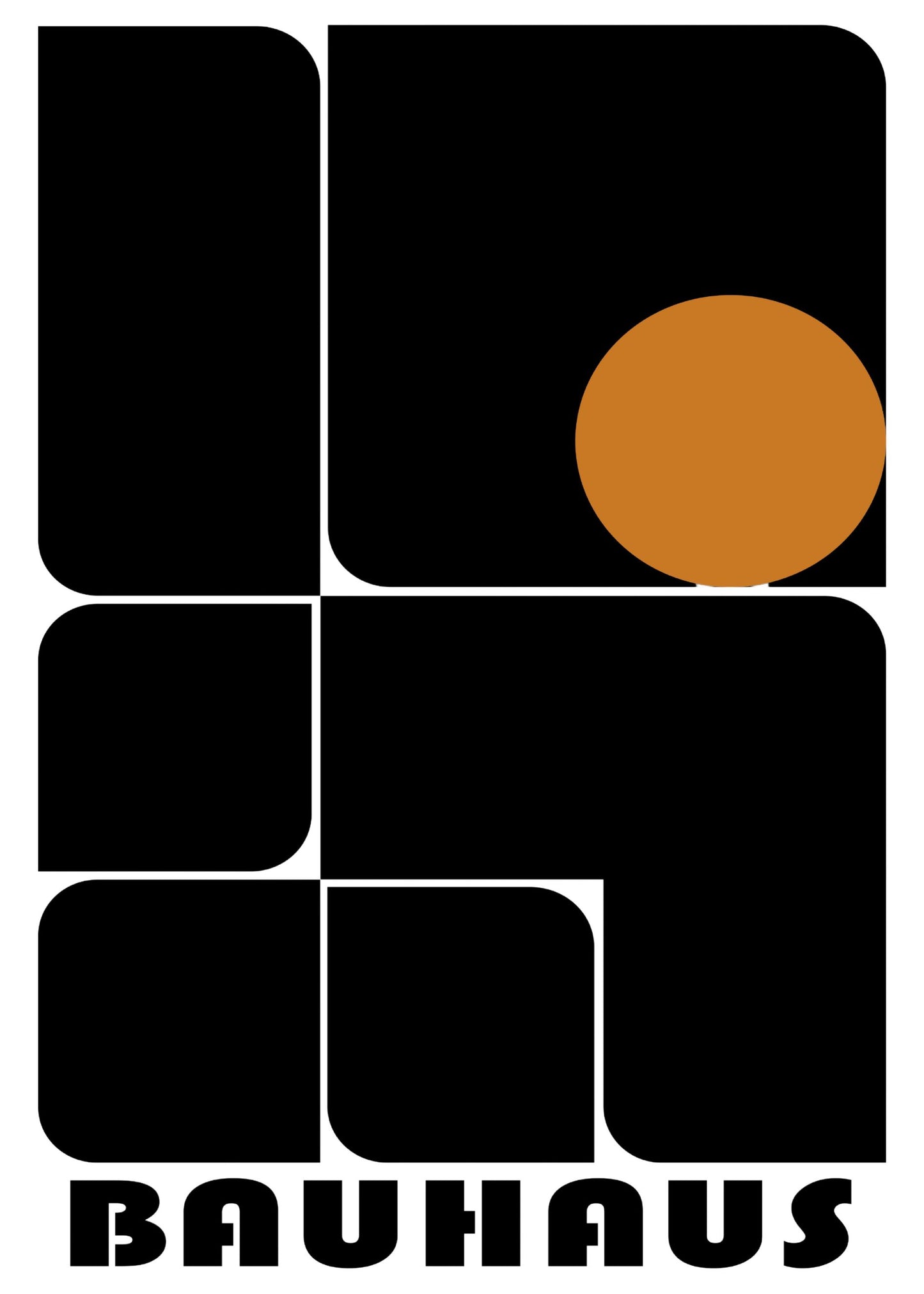 Bauhaus plakat med geometriske former og rumlig struktur i modernistisk Bauhaus-stil