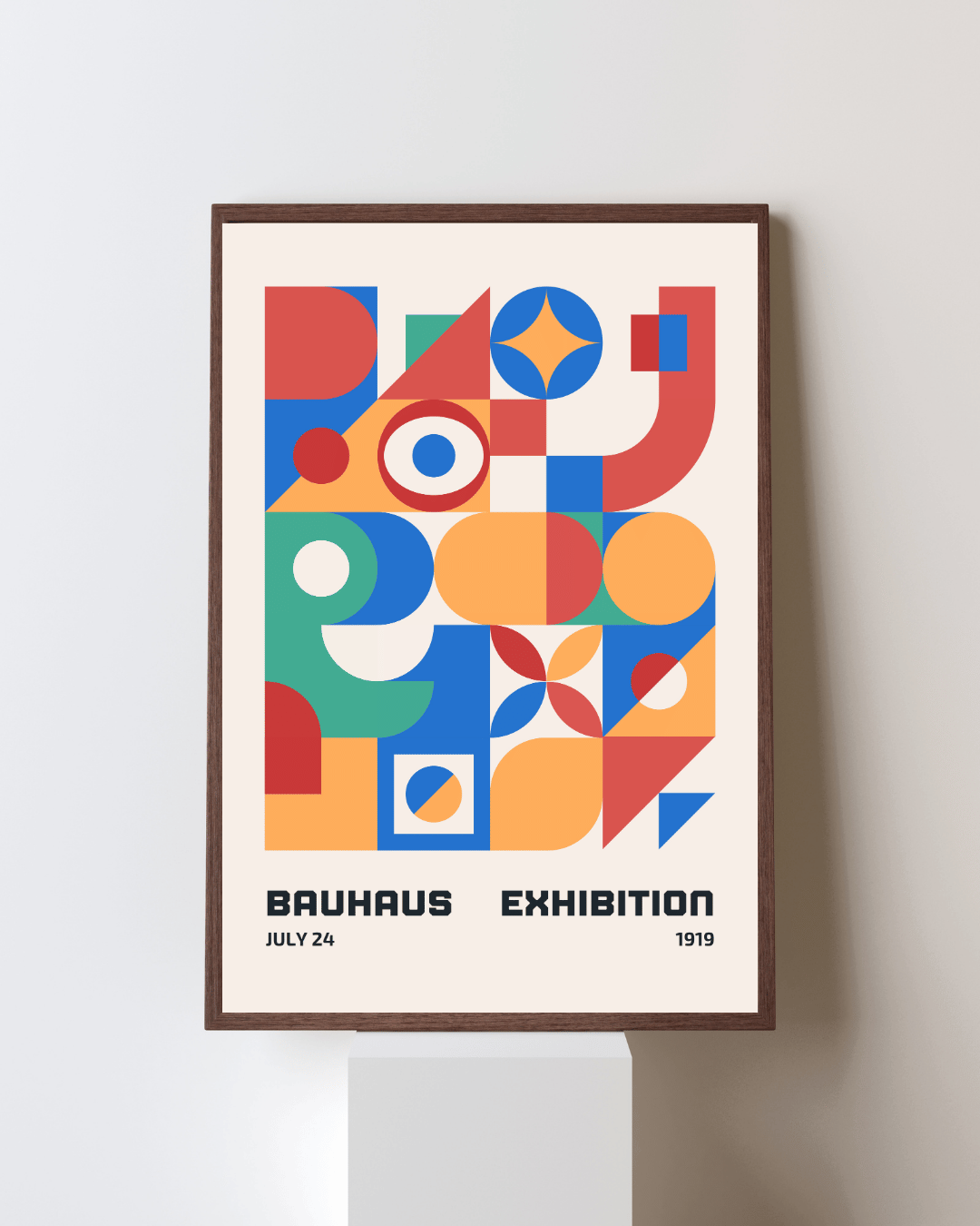 Bauhaus Plakat 20 - Farverig Geometrisk Komposition