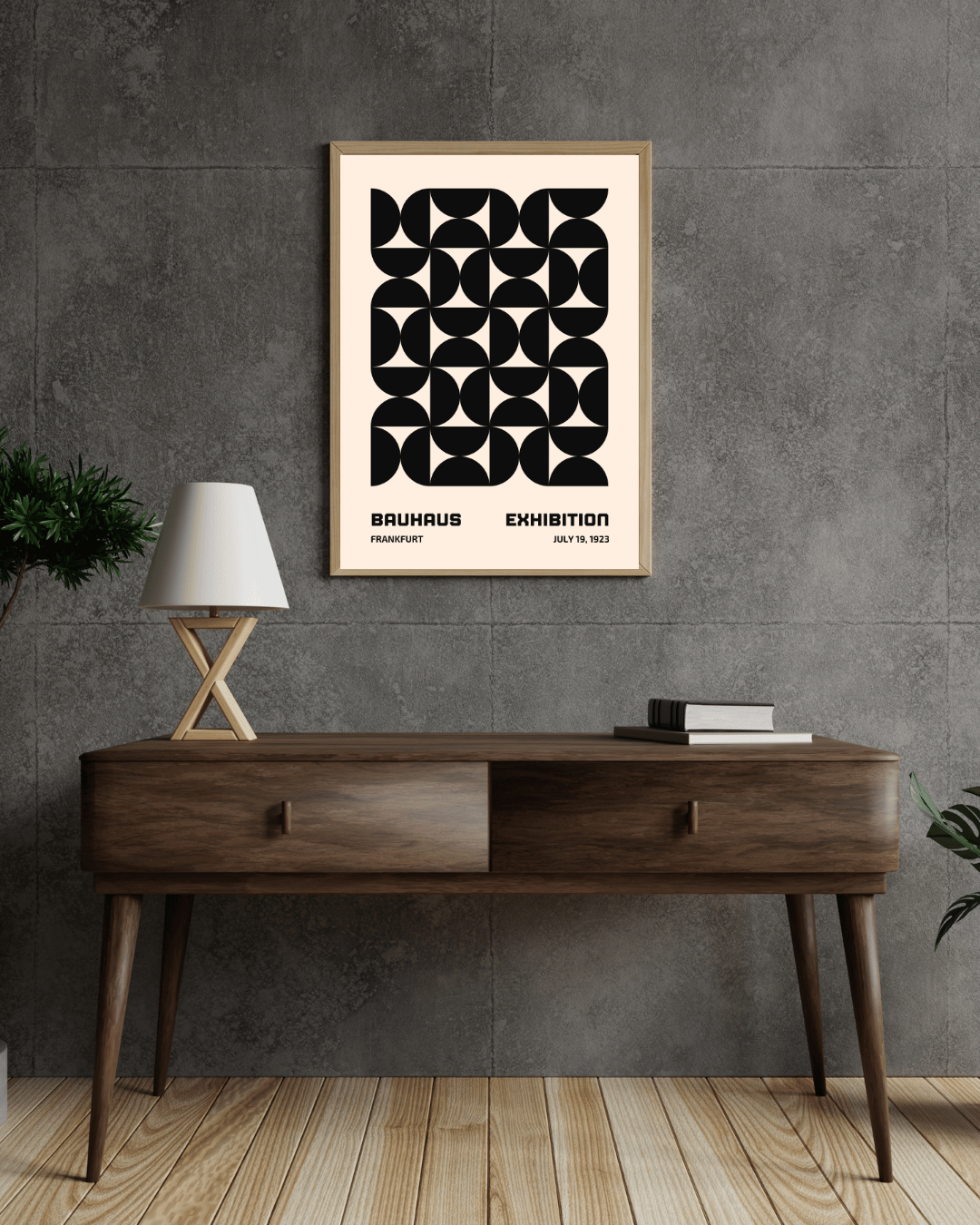 Bauhaus Plakat 19 - Sort Geometrisk Rytme