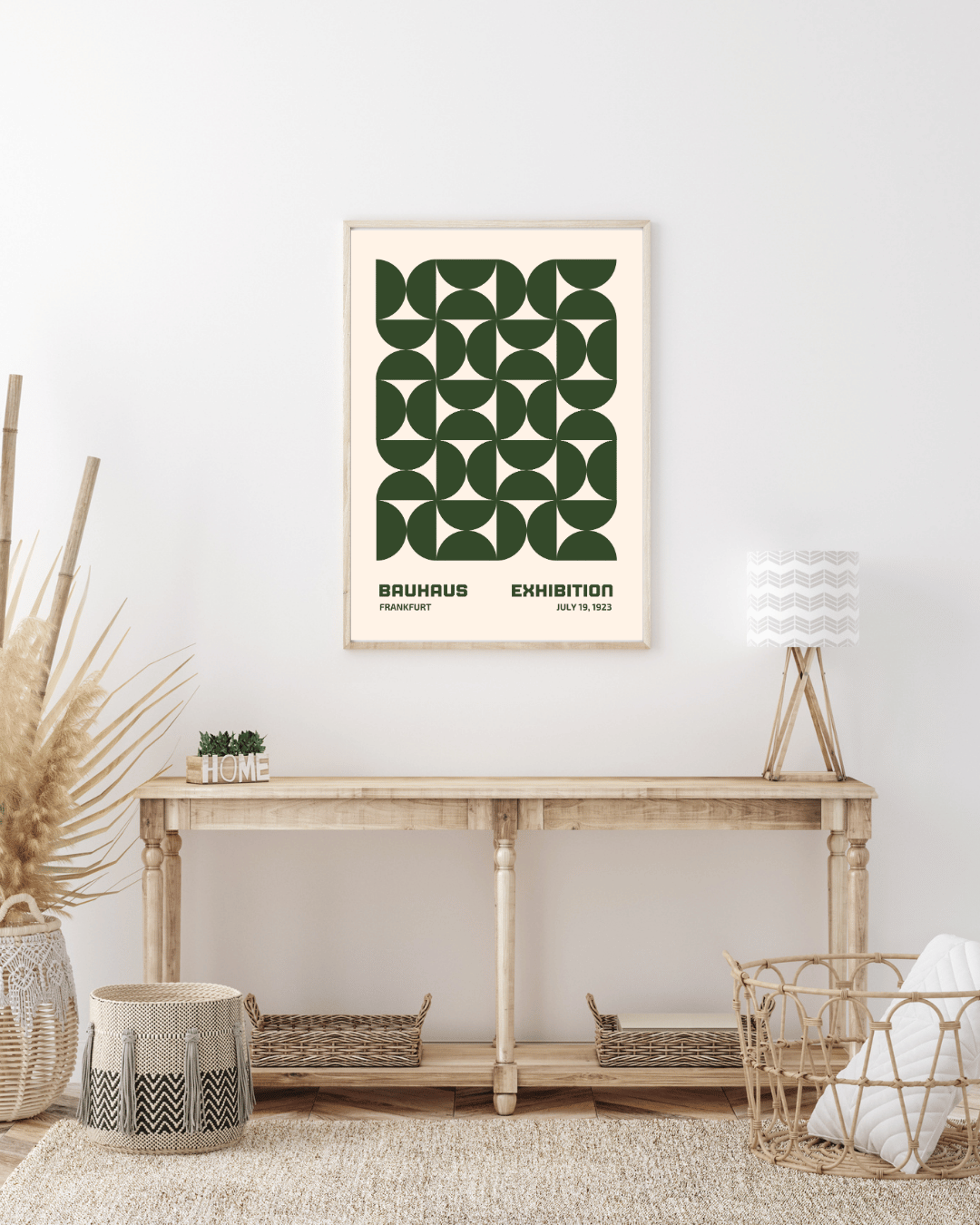 Bauhaus Plakat 13 - Modulære Former i Grøn