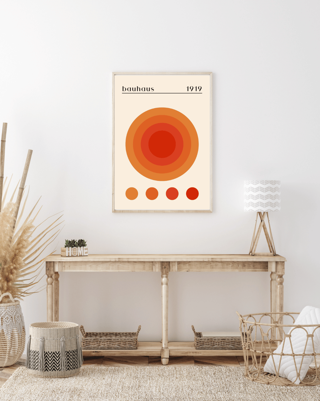 Bauhaus Plakat 16 - Koncentriske Cirkler i Varme Nuancer