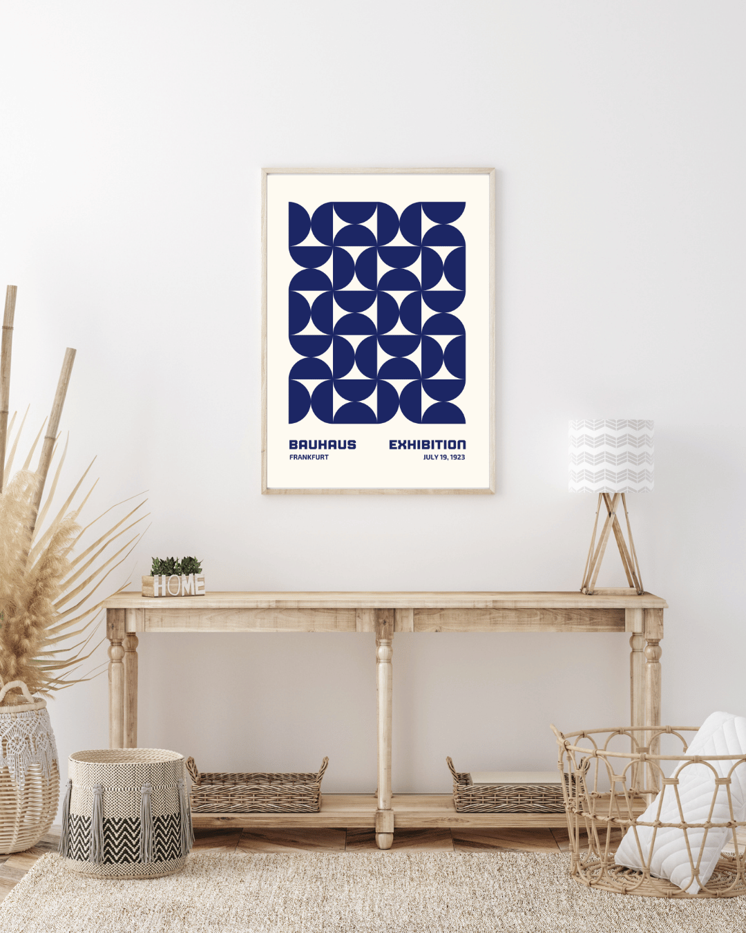 Bauhaus Plakat 12 - Modulære Former i Dybt Blå