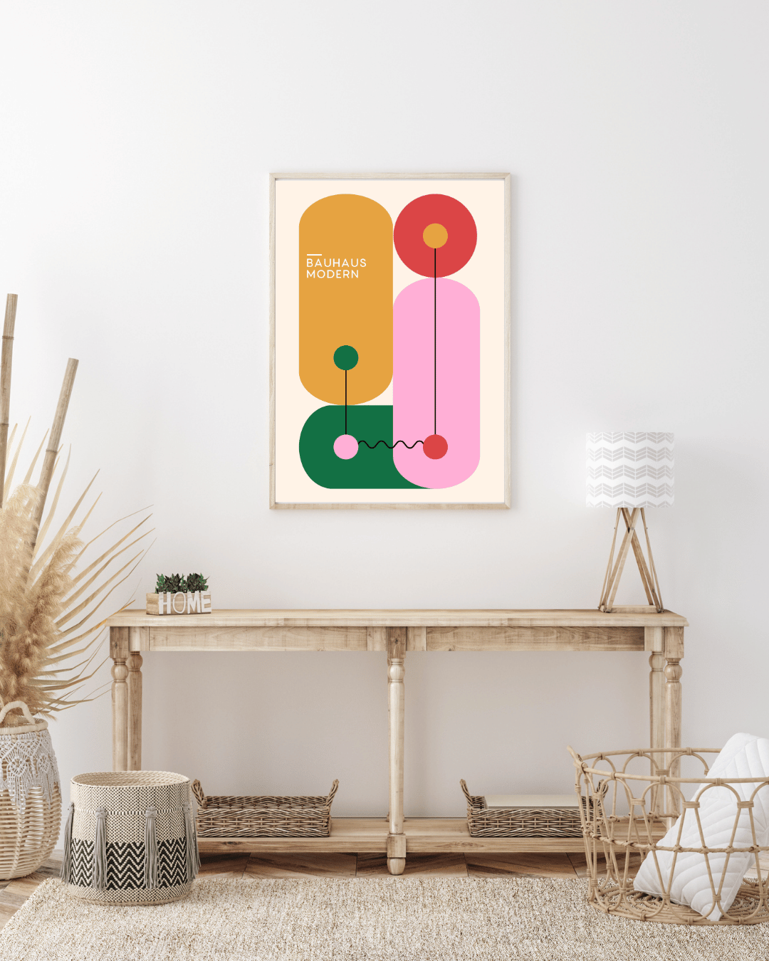 Bauhaus Plakat 5 - Moderne Former i Varme Farver