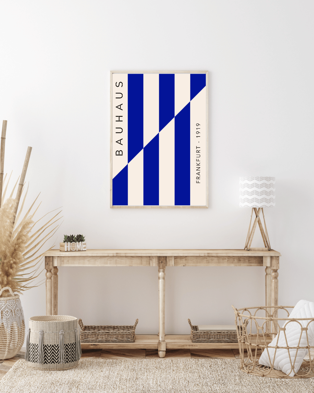 Bauhaus Plakat 10 - Grafiske Striber i Blå