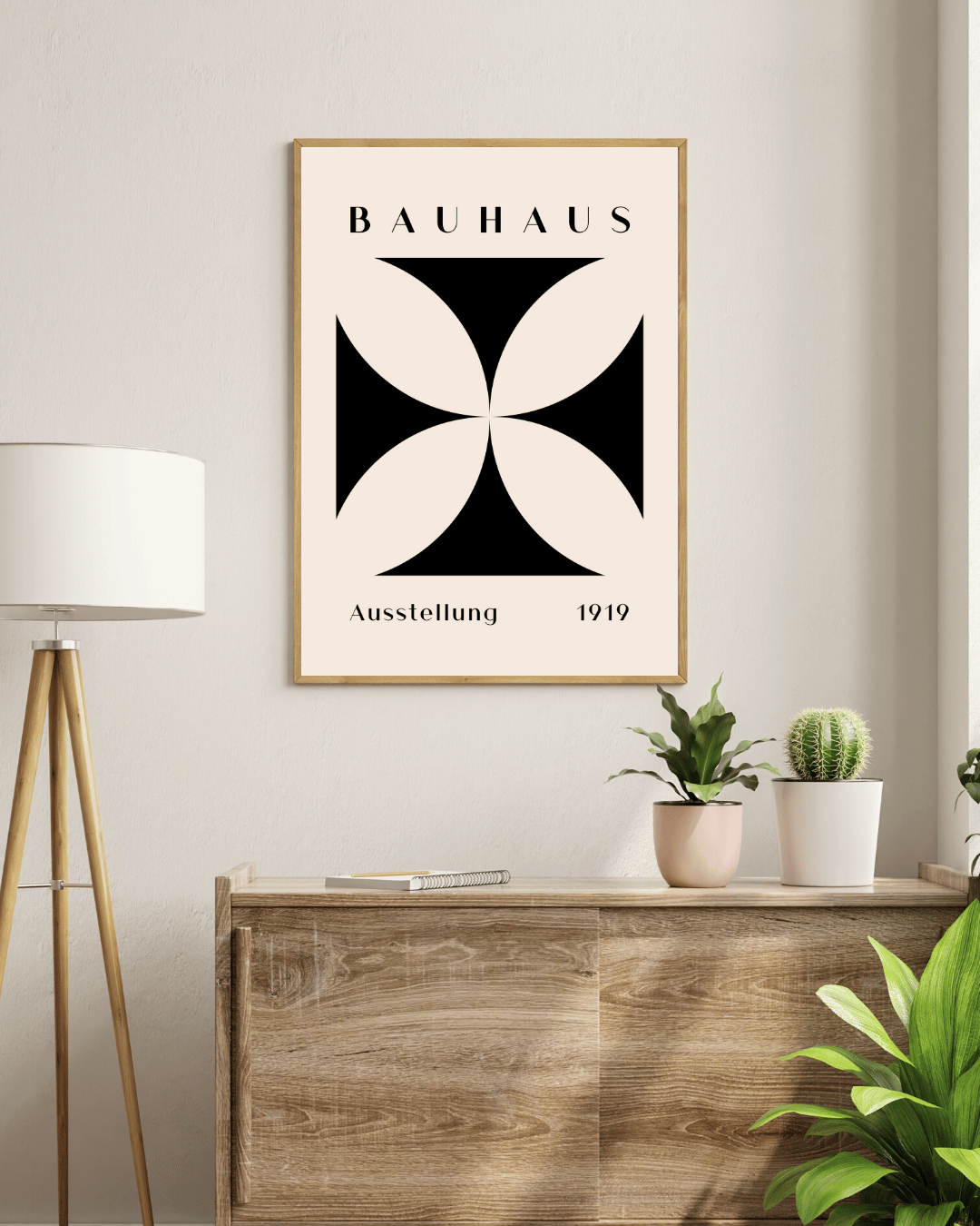 Bauhaus Plakat 28 – Symmetrisk Sort Hvid Balance