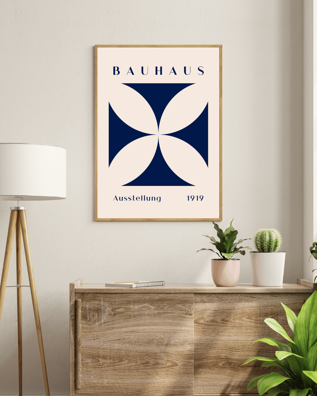 Bauhaus Plakat 30 – Blå Symmetrisk Geometri