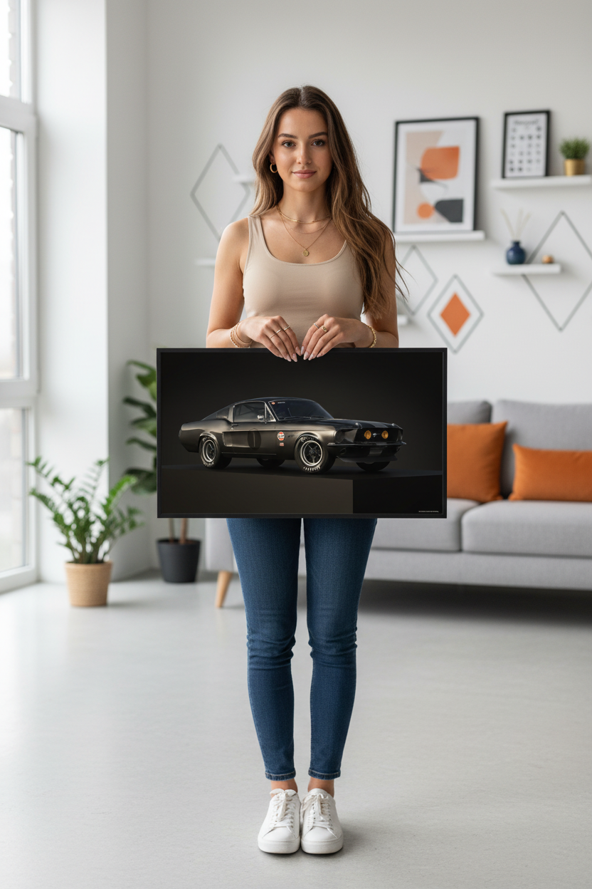 Ford Mustang Gulf Edition plakat lifestyle med ung kvinde