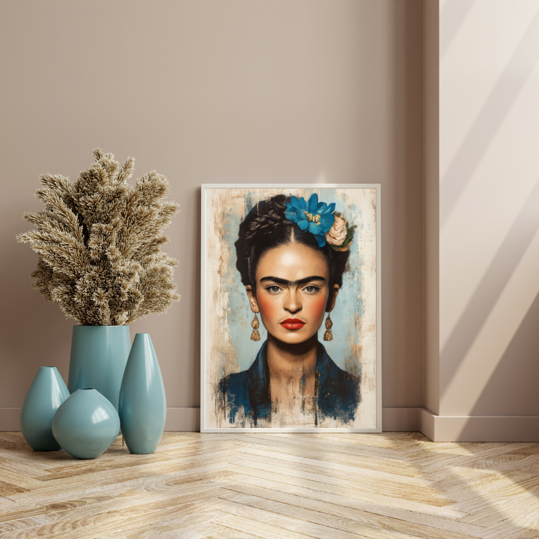 Portræt Plakat 107 – Portrættets Styrke i Blå Nuancer