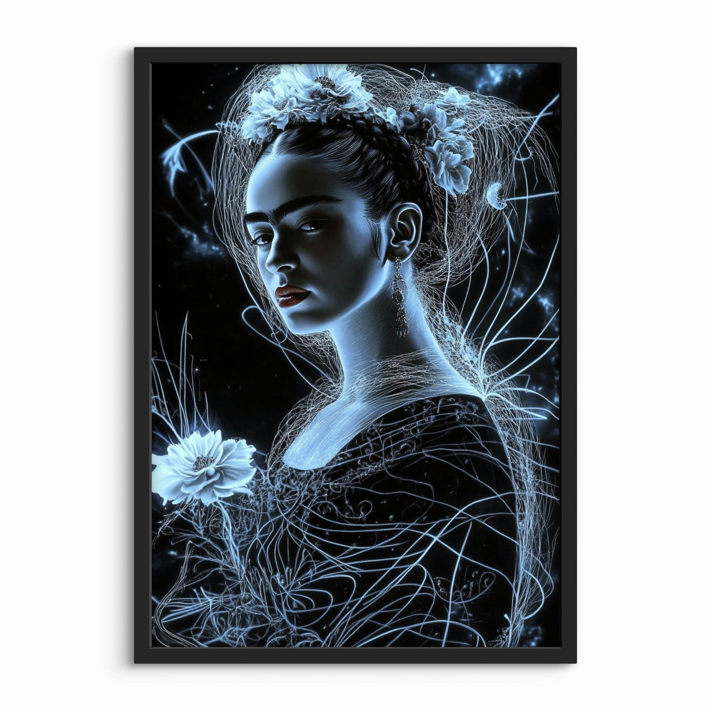 Portræt Plakat 94 – Mørk Elegance og Lysende Linjer