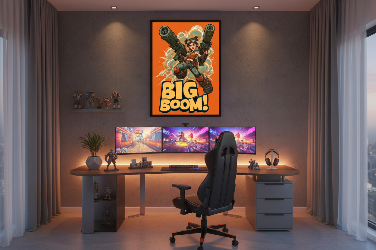 Gamer Plakat 492 i gamer-værelse