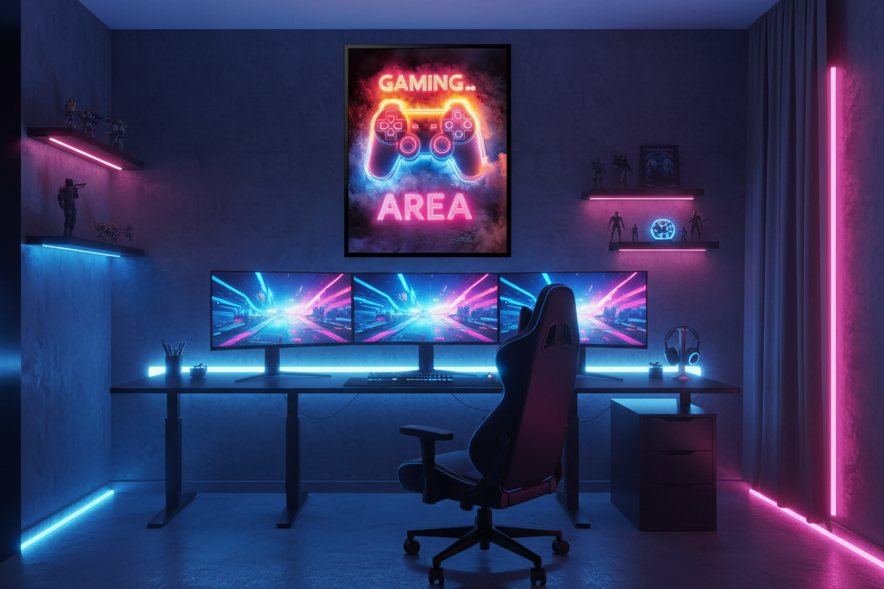 Gamer Plakat 493 i gamer-værelse