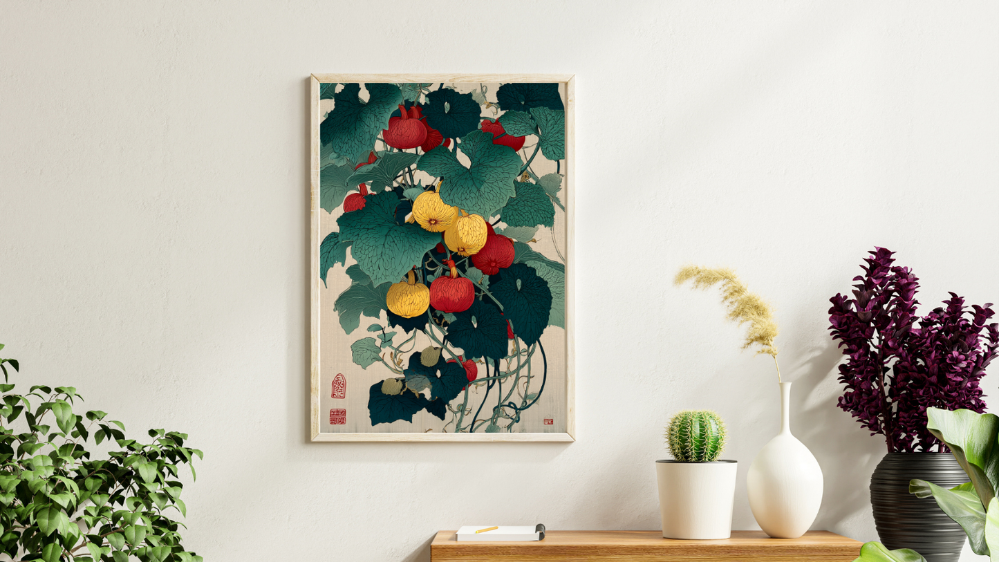 Japansk Plakat 172 – Naturens Farverige Balance