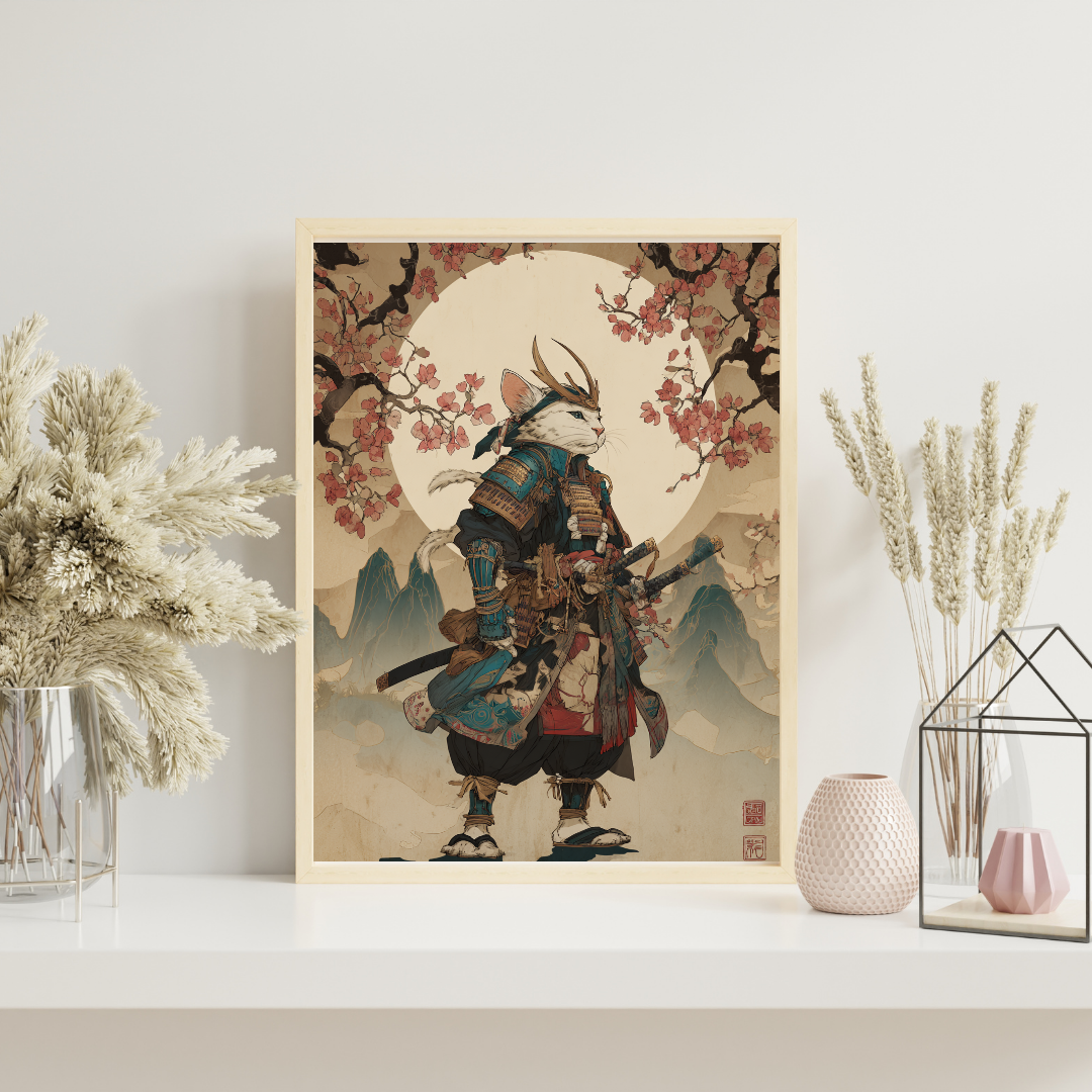 Japansk Plakat 70 - Samuraikat under Månen