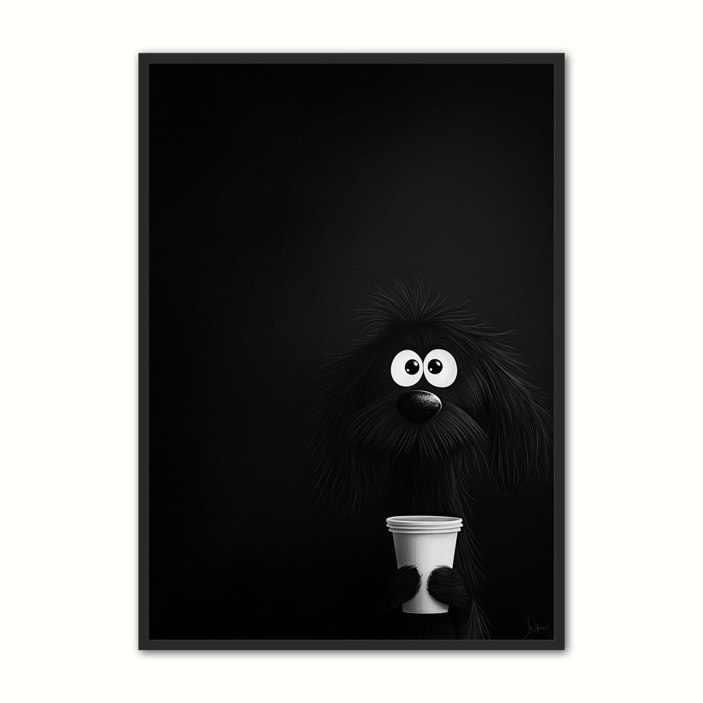 Kaffe Plakat 74 - Hund og Morgenkaffe