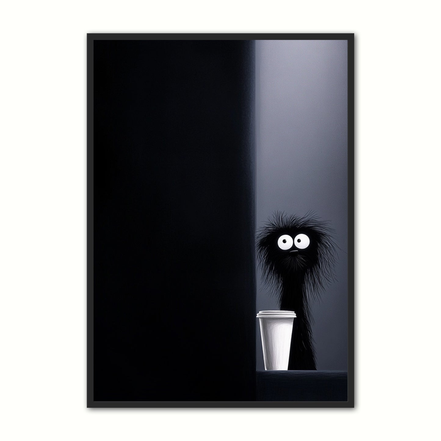 Kaffe Plakat 76 - Mystisk Hund med Kaffekop
