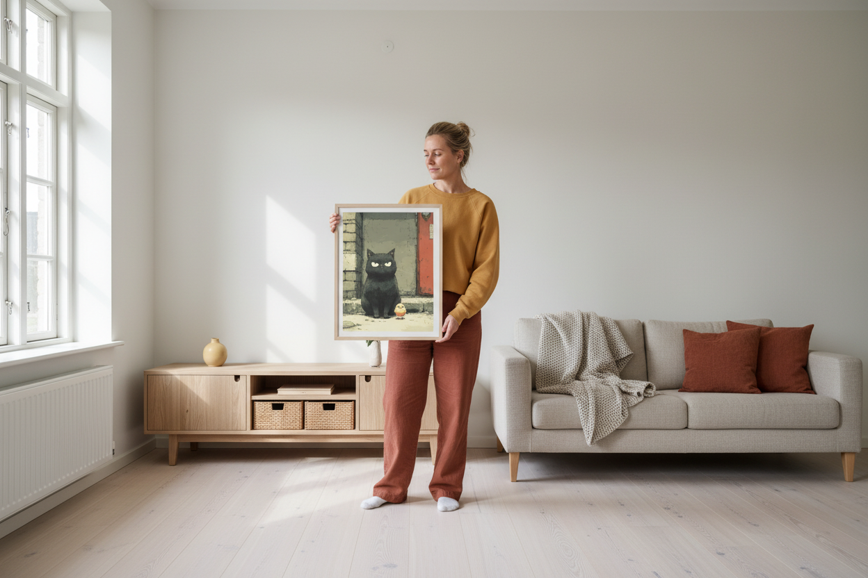 Person med plakat