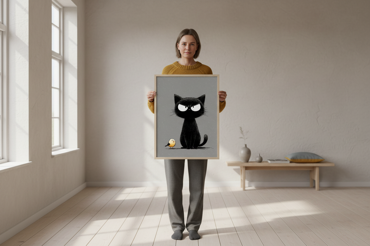 Person med plakat